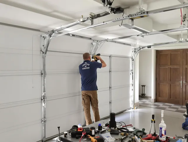 Bridgeport Garage Door Repair certified technician performing precision garage door repair in Bridgeport