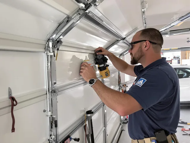 Bridgeport Garage Door Repair technician quieting a noisy garage door in Bridgeport